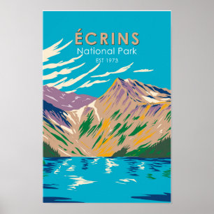 Ecrins nationalpark Dauphine-alperna Frankrike Poster
