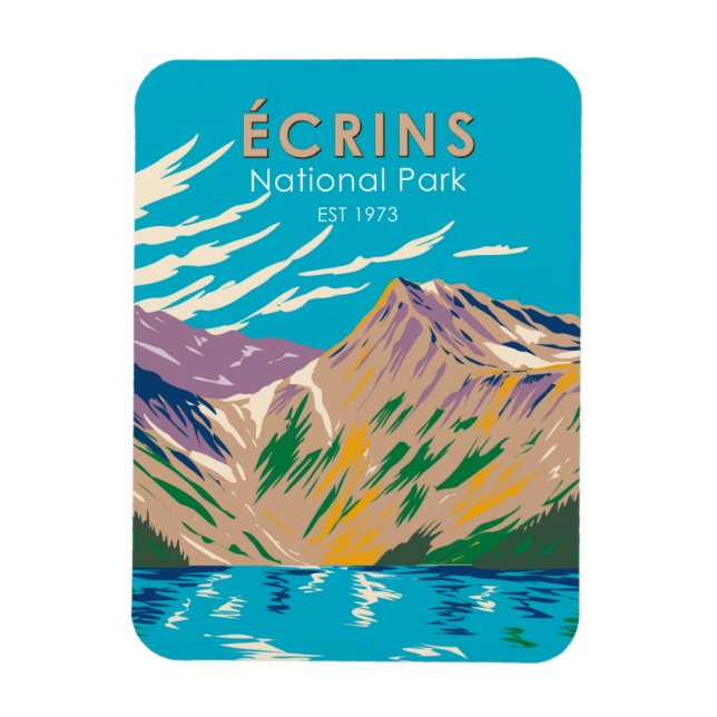 Ecrins nationalpark Dauphine Alpernas Frankrike Magnet (Vertikal)