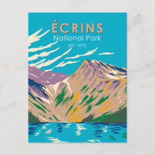 Ecrins nationalpark Dauphine Alpernas Frankrike Vykort