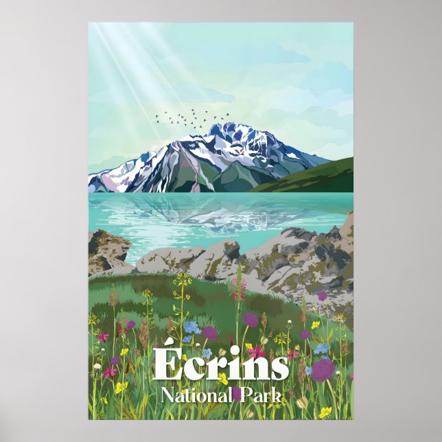Ecrins Nationalpark Frankrike Reseskylt Poster (Framsidan)