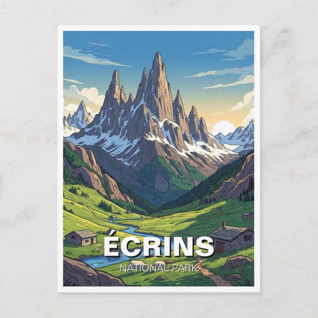 Écrins nationalpark Frankrike Travel Vykort (Framsida)