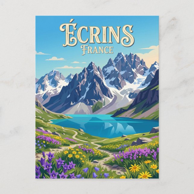 Écrins nationalpark Frankrike Vykort (Framsida)