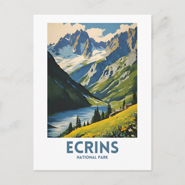 Ecrins nationalpark - minsta reservoar vykort (Framsida)
