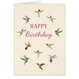 Ecru Anna's Hummingbird Birthday Card Hälsningskort