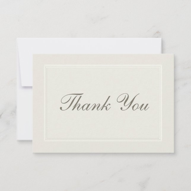 Ecru Dreams Forme Traditional Bröllop Tack Kort (Framsida)