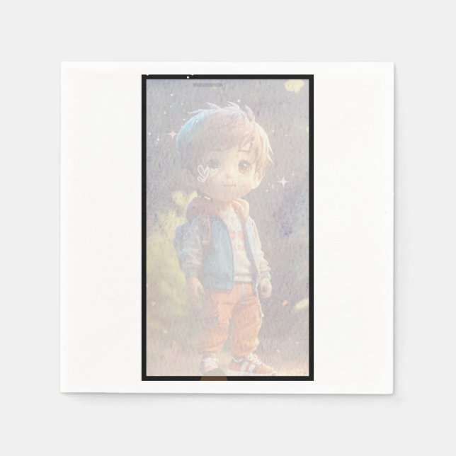 Ecru färg 4d-fotografi pappersservett (Framsidan)