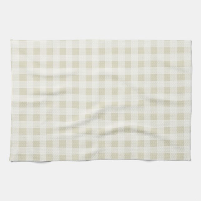 Ecru Gingham; Kontrollerad Kökshandduk (Horisontell)
