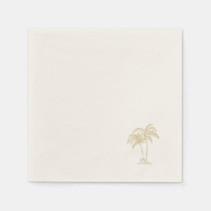 Ecru Guld Palmtree Pappersservett