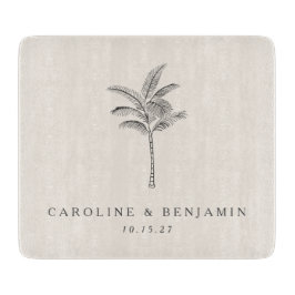 Ecru Handflatan Träd Line Art Personligt bröllp