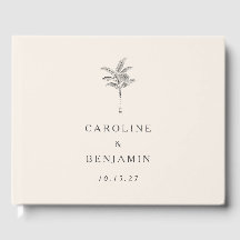 Ecru Handflatan Träd Line Art Personligt bröllp