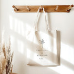Ecru Handflatan Träd Line Art Personligt bröllp Tygkasse<br><div class="desc">Minimalistisk Ecru Handflatan Träd Line Art Elegant Personligt bröllp Tote Bag</div>