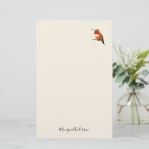 Ecru Hummingbird Stationery Papper