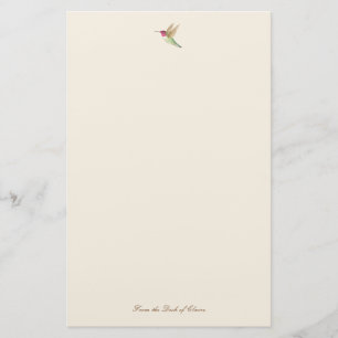 Ecru Hummingbird Stationery Papper