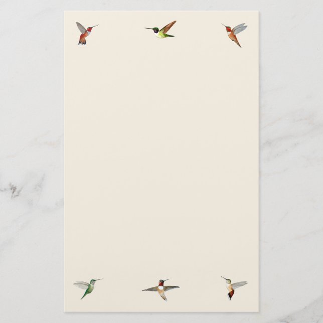 Ecru Hummingbird Stationery Papper (Framsida)
