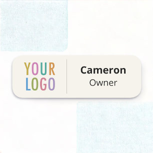 Ecru Lightweight Nametag Business Logotyp Magnetic Namnbricka