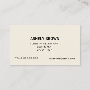 Ecru Minimalist kallande visitkort
