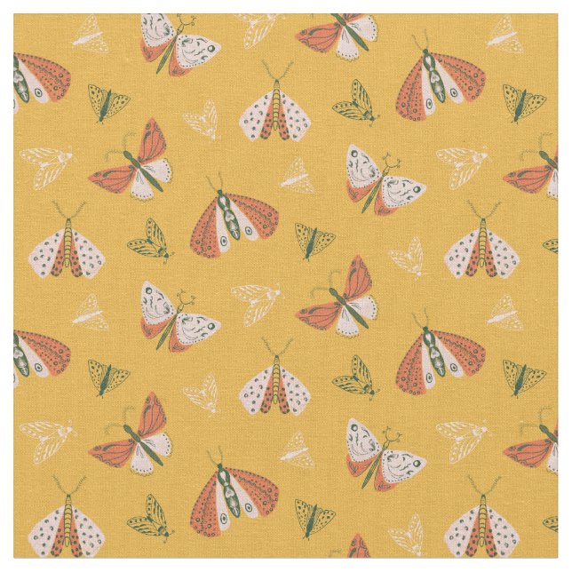 Ecru Moths med vismisk Orange Tyg (Närbild)