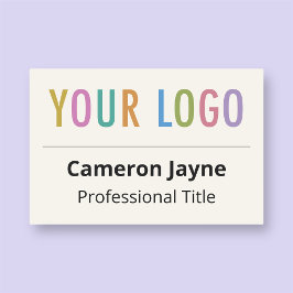 Ecru Namn bricka Pin Company Logotyp Professionell Namnbricka