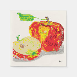 Ecru Standard Cocktail Papper Napkins /Apples Pappersservett