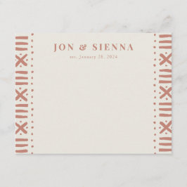 Ecru Terrakotta Boho Mudcloth Kant Par Tilläggskort