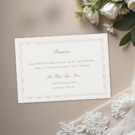 Ecru treframeformell klassisk bröllopsmottagning tilläggskort