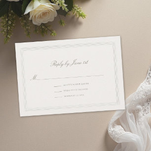 Ecru Trippel Formell Elegant Modern Klassisk Bröll OSA Kort