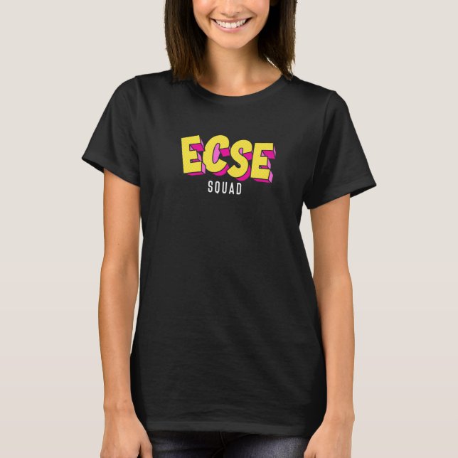 Ecse Squad Speducators Sped Lärare Autism Medveten T Shirt (Framsida)