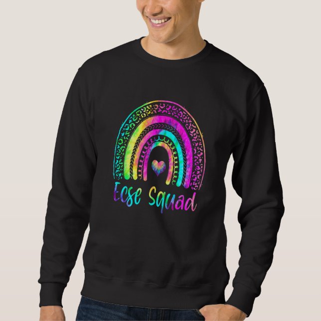 Ecse Squad Team Tie Dye Rainbow Back To School Tea Lång Ärmad Tröja (Framsida)