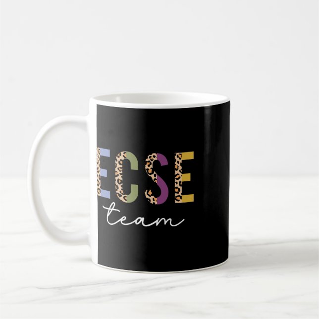 Ecse Team Leopard Ck Till Skolan Söta Lärare Kvinn Kaffemugg (Vänster)