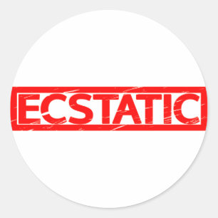 Ecstatisk Frimärke Runt Klistermärke