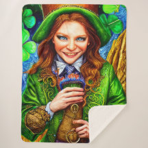 Ecstatisk Grönt Woman Leprechaun Inspired Artwork