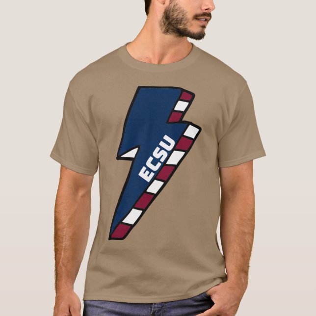ECSU Eastern Connecticut State University Blixt T Shirt (Framsida)