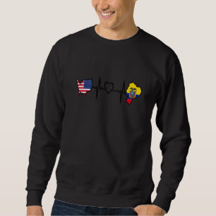 Ecuador American USA flagga Usa Ecuadorian Heartbe Lång Ärmad Tröja
