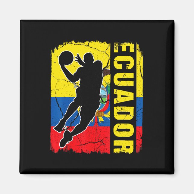Ecuador Basketball Player Ecuador Flagga Basketba Magnet (Framsidan)