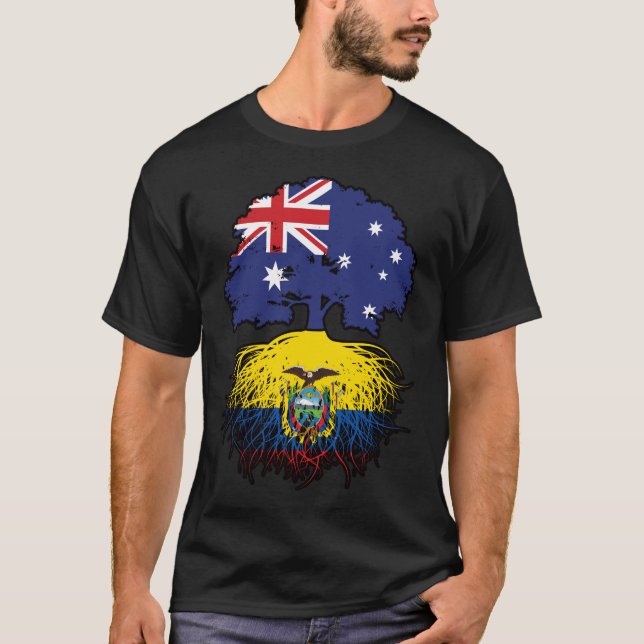 Ecuador Ecuadorian Australien Australien Träd Root T Shirt (Framsida)