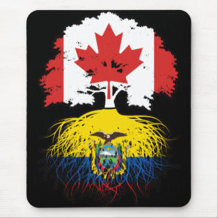 Ecuador Ecuadorian Canadian Canada Träd Roots Flag Musmatta