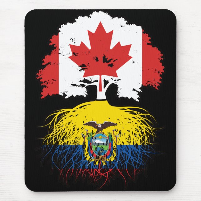 Ecuador Ecuadorian Canadian Canada Träd Roots Flag Musmatta (Framsidan)