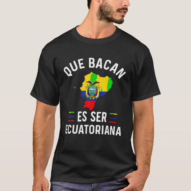Ecuador Ecuadorian Flagga Camiseta De Ecuatoriana  T Shirt (Framsida)