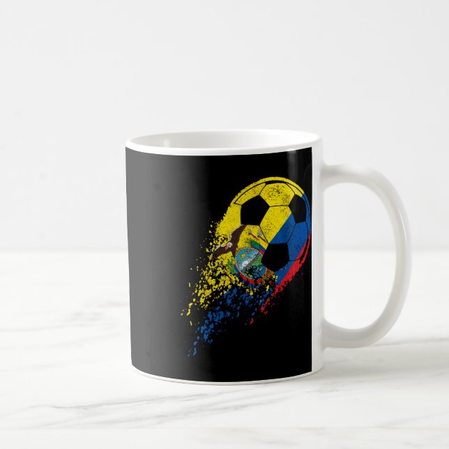Ecuador ecuadoriansk flagga fotbollsspelare  kaffemugg (Höger)