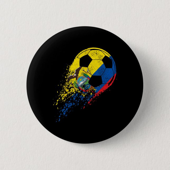 Ecuador ecuadoriansk flagga fotbollsspelare  knapp (Framsida)