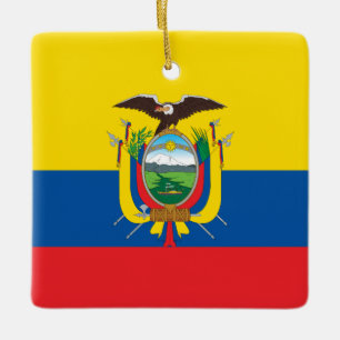 Ecuador (ecuadorianska Flagga) Julgransprydnad Keramik