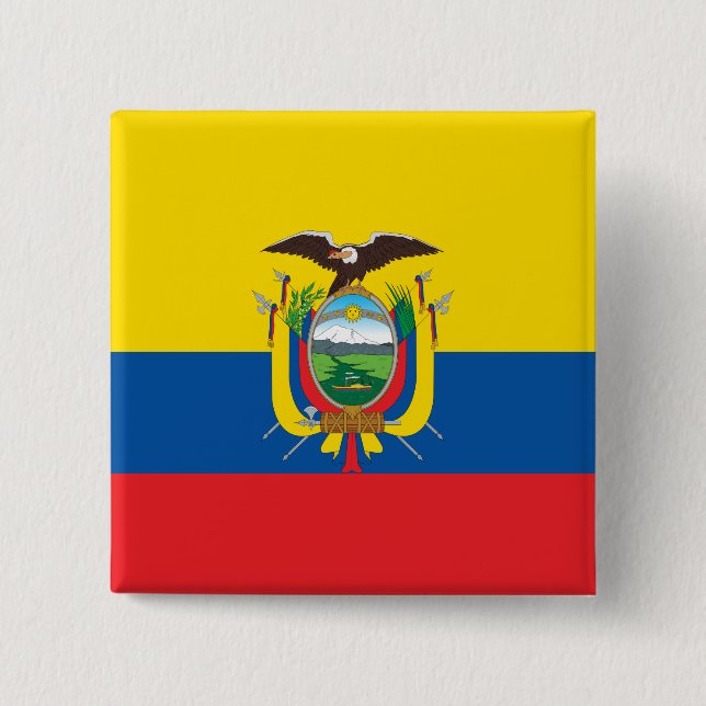 Ecuador (ecuadorianska Flagga) Knapp (Framsida)