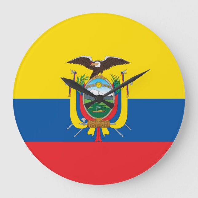 Ecuador (ecuadorianska Flagga) Stor Klocka (Framsida)
