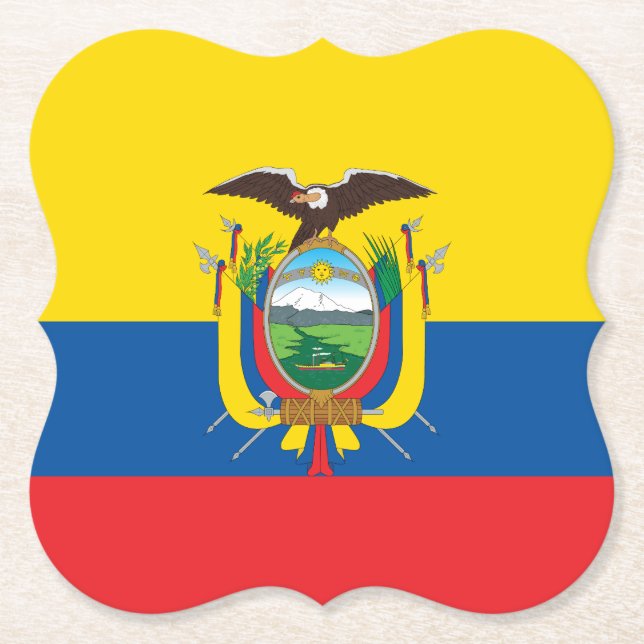 Ecuador (ecuadorianska Flagga) Underlägg Papper (Framsida)
