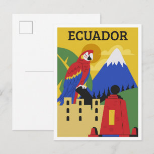 Ecuador en färgrik resa vykort