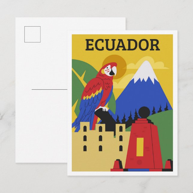 Ecuador en färgrik resa vykort (Fram/baksida)