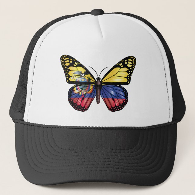 Ecuador Fjäril Monarque Flagga Keps (Framsida)