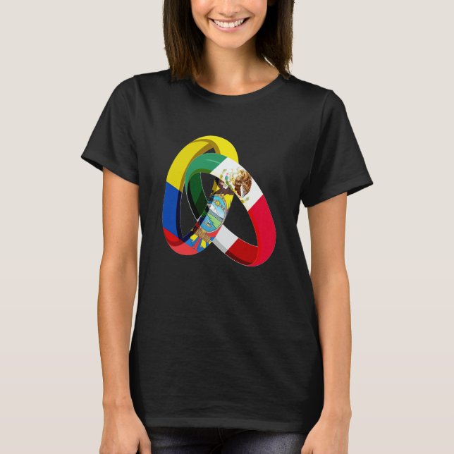 Ecuador Flag Mexico Grown Ring Marriage Wedding T Shirt (Framsida)