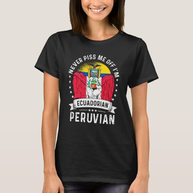 Ecuador Flag Peru Grown Humor Citizen Pride T Shirt (Framsida)