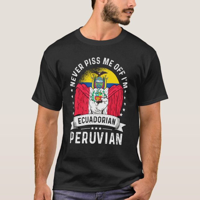 Ecuador Flag Peru Grown Humor Citizen Pride T Shirt (Framsida)